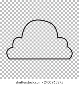 Dream cloud black color isolated in transparent background