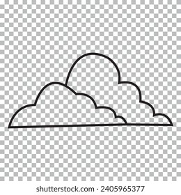 Dream cloud black color isolated in transparent background