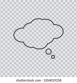 Dream cloud or bubble text template  black color isolated in transparent background