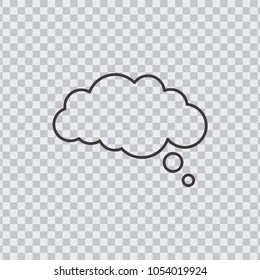 Dream cloud or bubble text template  black color isolated in transparent background