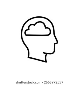 Dream cloud floating in head representing aspirations and thoughts