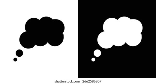 Dream cloud icon set in black glyph style. silhouette collection vector illustration.
