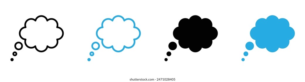 Dream cloud icon vector set collection for web