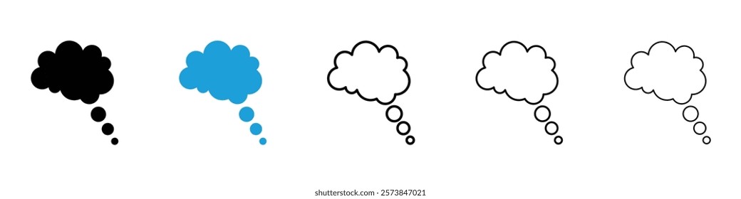 Dream cloud icons in filled and 3 stroke weights