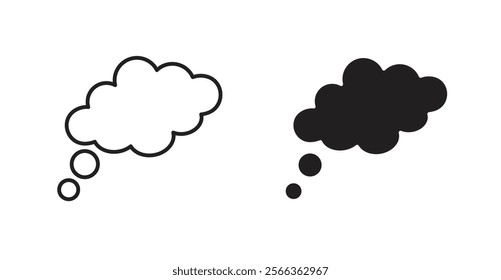 Dream cloud icons in line stroke and flat versions