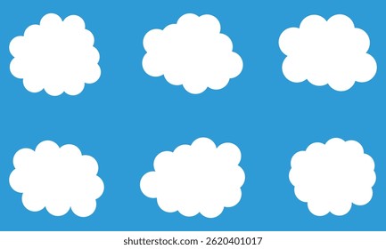 Icono aislado de la nube del sueño. Lindo patrón de nubes. Formas blancas de la nube en el sistema plano azul de la historieta del cielo .Ilustración vectorial .EPS 10 .