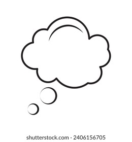 Dream cloud isolated icon. Single Cloud vector.  Thought bubble icon. Line Cloud art. Speech bubbles Icon flat design. Vector illustration