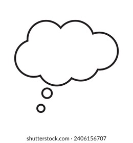Dream cloud isolated icon. Single Cloud vector.  Thought bubble icon. Line Cloud art. Speech bubbles Icon flat design. Vector illustration