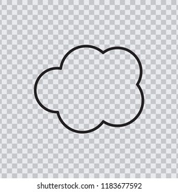 Dream cloud in line black color isolated in transparent background