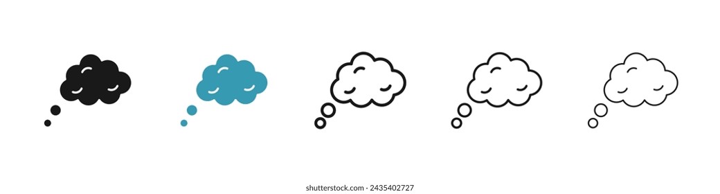 Dream Cloud Vector Icon Set. Imagination Float vector symbol for UI design.