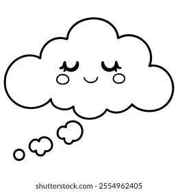 dream cloud vector outline with while Background art