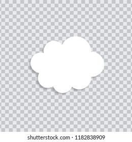 Dream cloud white color with black shadow isolated in transparent background