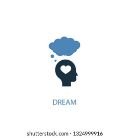 dream concept 2 colored icon. Simple blue element illustration. dream concept symbol design. Can be used for web and mobile UI/UX