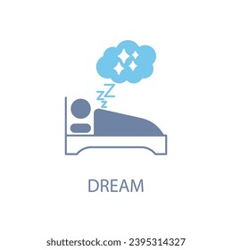 dream concept line icon. Simple element illustration. dream concept outline symbol design.