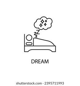 dream concept line icon. Simple element illustration. dream concept outline symbol design.