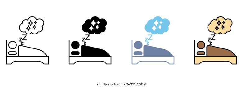 Icono de línea de concepto de SUEÑO. Ilustración de elemento simple.