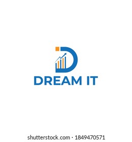 Dream IT D and I letter logo design 