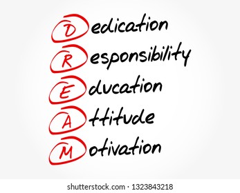 Dream Dedication Responsibility Education Attitude Motivation Stock ...