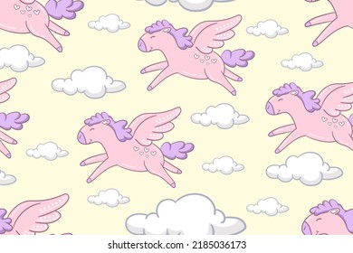 Dream Fairytale Pegasus Cartoon Pattern