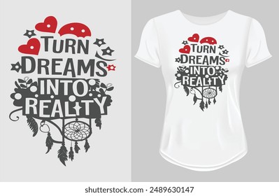 Dream fiercely, hustle quietly motivational quote for Classic T-Shirt design