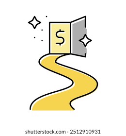 dream financial freedom money color icon vector. dream financial freedom money sign. isolated symbol illustration
