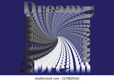 Dream four color text with spiral effect