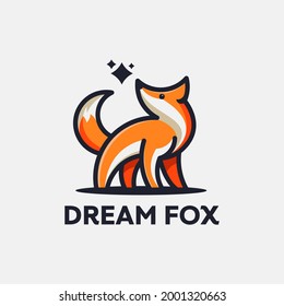 dream fox logo. suitable for your brand company.