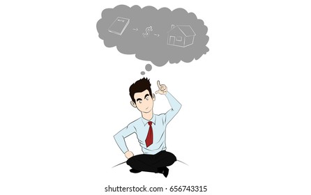 Dream of the future. Business vector concept illustration