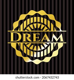 Traumgold-Emblem. Vektorgrafik. Detaillierte Angaben. 