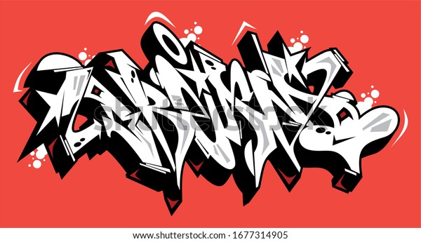 Dream Graffiti Font Lettering Red Background Stock Vector (Royalty Free ...