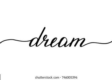 Dream handwritten text vector script