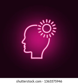 Dream, head, inspiration neon icon. Elements of Creative thinking set. Simple icon for websites, web design, mobile app, info graphics
