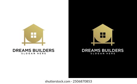 Dream Home Builders Plantilla de diseño de logotipo elegante