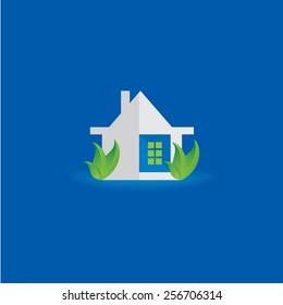 dream home concept with green leaf