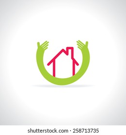 dream home concept with hands 