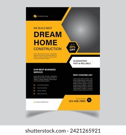 Dream home construction flyer template