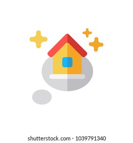 Dream home icon flat symbol. Isolated vector illustration of  icon sign concept for your web site mobile app logo UI design.