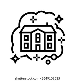 dream home dream line icon vector. dream home dream sign. isolated contour symbol black illustration