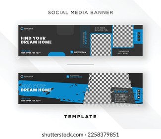 Dream home modern real estate display advertisement social media web cover banner ad design