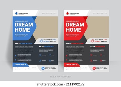 Dream Home Real Estate Business Flyer Template design. vector template in A4 size