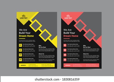 Dream Home Real Estate Flyer Template design. vector template in A4 size
