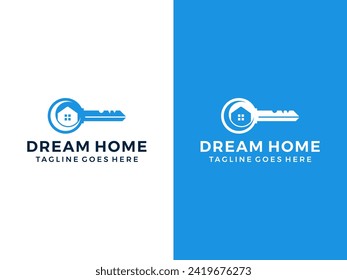 Dream home real estate logo design vector template