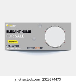 Dream Home for real estate social media cover banner template or web banner design, Elegant modern Home for sale social media banner.