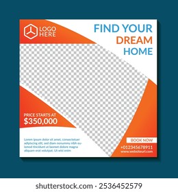 Dream Home for Sale: Professional Real Estate Banner Template for Social Media, Ideal for Facebook and Instagram