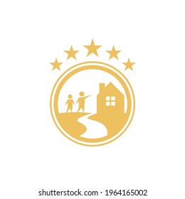 dream house family logo design illustration