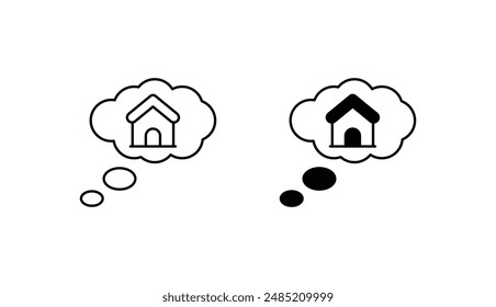 Dream House icon design with white background stock illustration