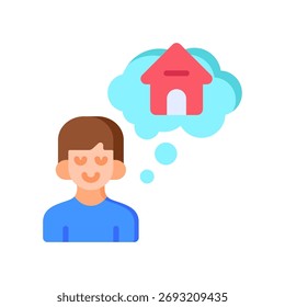 Icono de la casa del sueño Ilustración vectorial plana