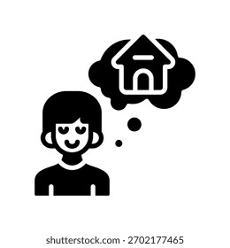 Dream House Icon Glyph Vector Illustration