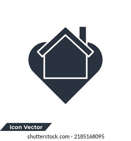 Dream House Icon Logo Vector Illustration. Love And House Symbol Template For Graphic And Web Design Collection