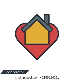 Dream House Icon Logo Vector Illustration. Love And House Symbol Template For Graphic And Web Design Collection